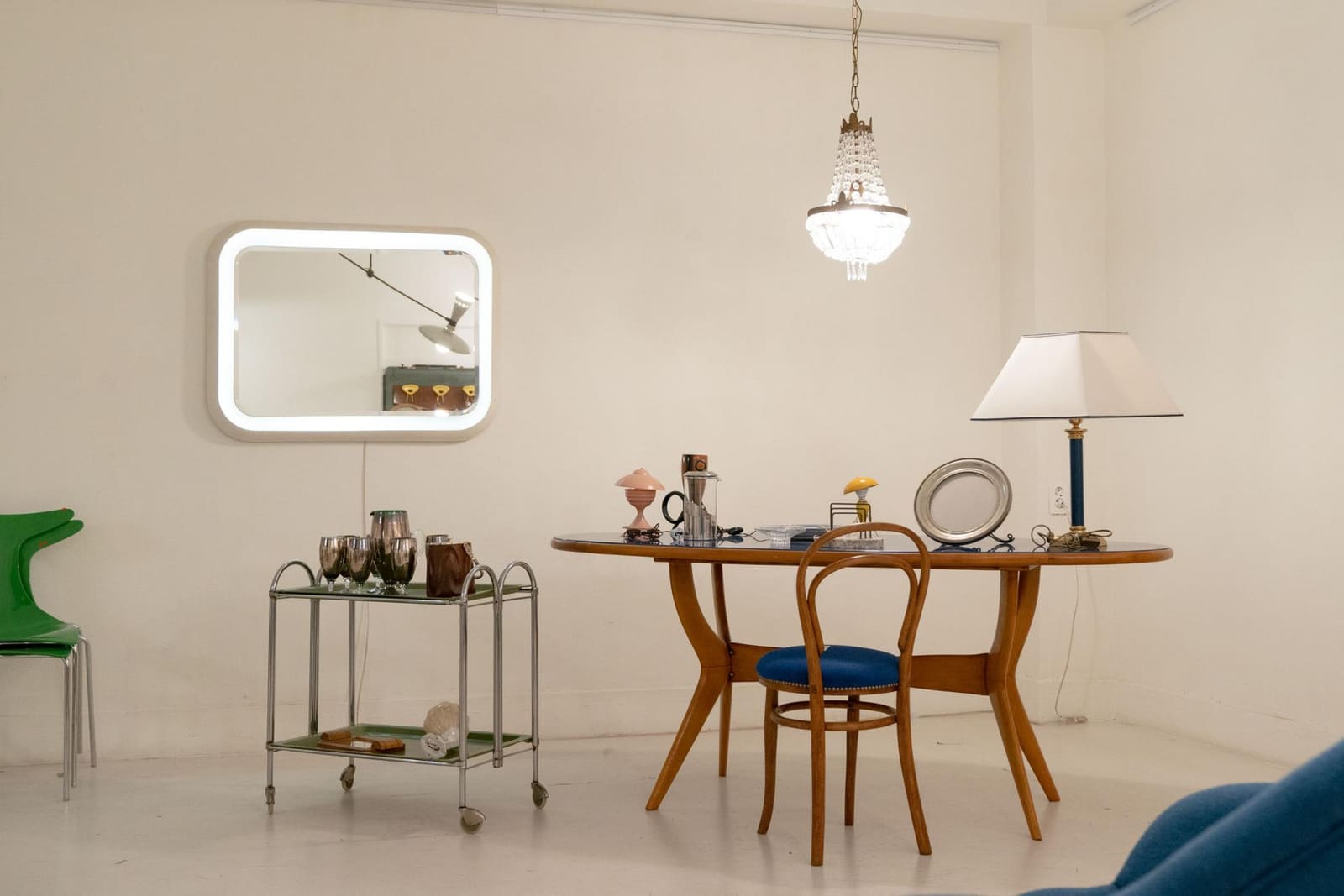 Bright interior arranged with tables and chairs